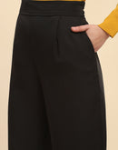 Camla Barcelona High Rise Black Wide Leg Fit Trousers
