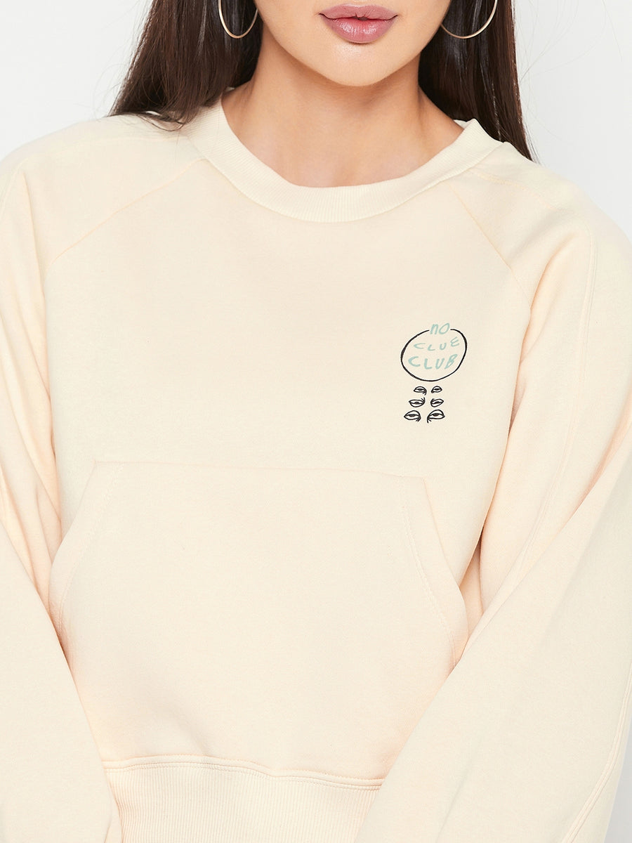 Camla Cream Printed Sweatshirt