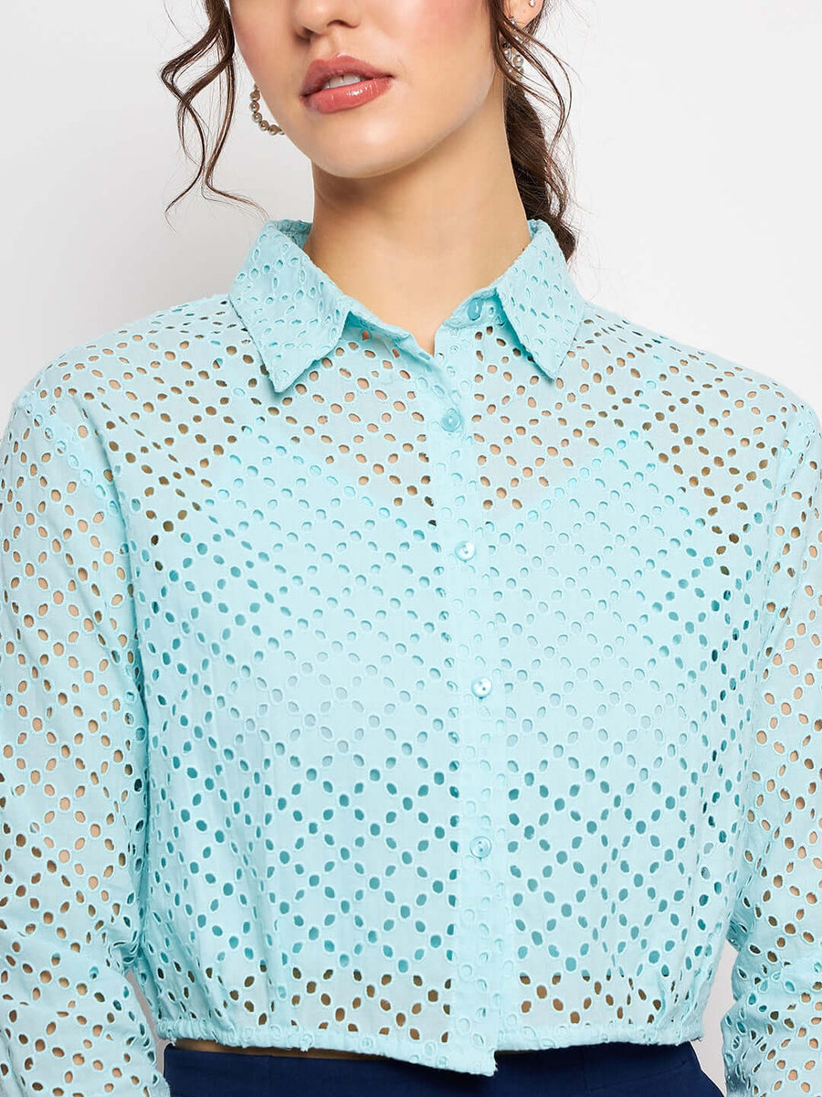 Camla Aqua Shirt For Women