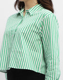 Madame Striped Green Regular Shirt