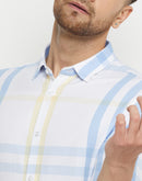 Camla Barcelona Colourblocked White Shirt For Men
