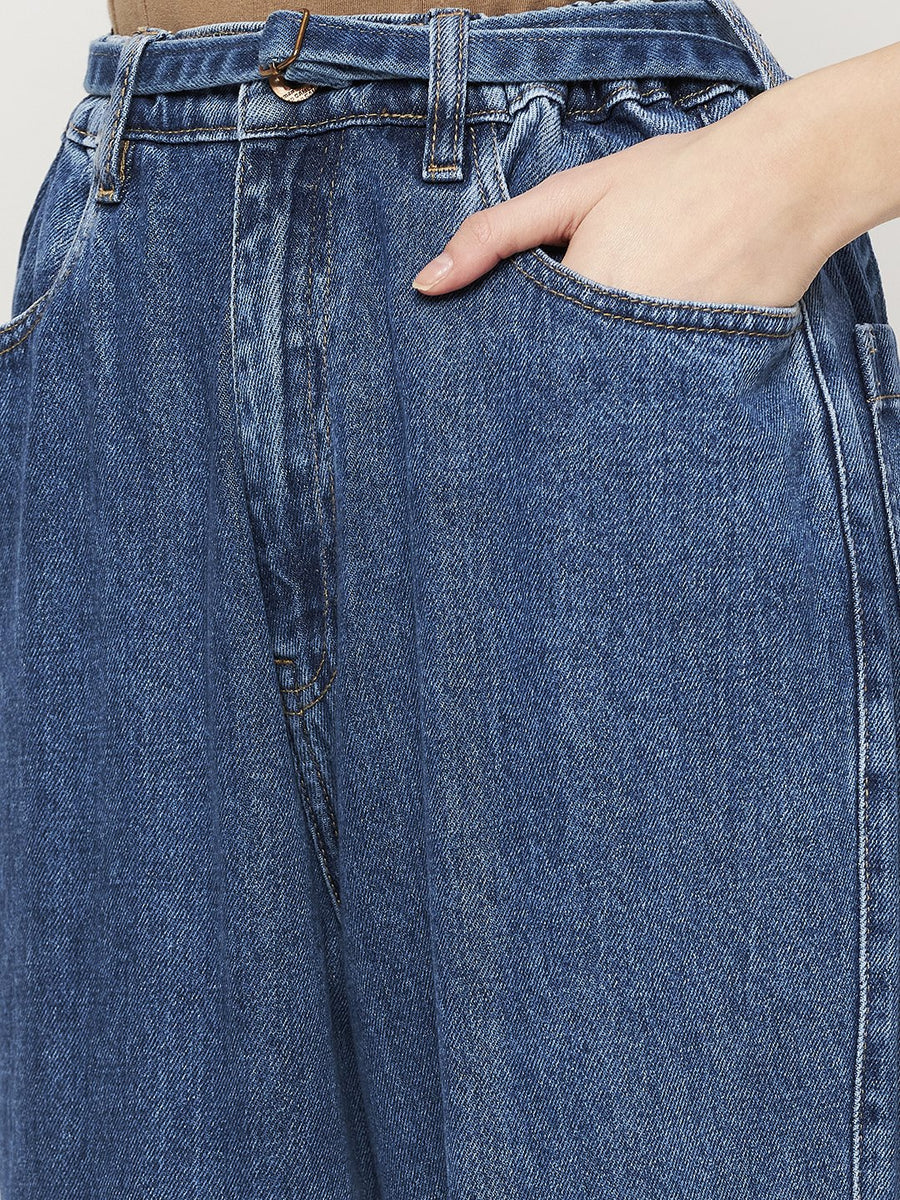 Camla Blue Solid Denim For Women