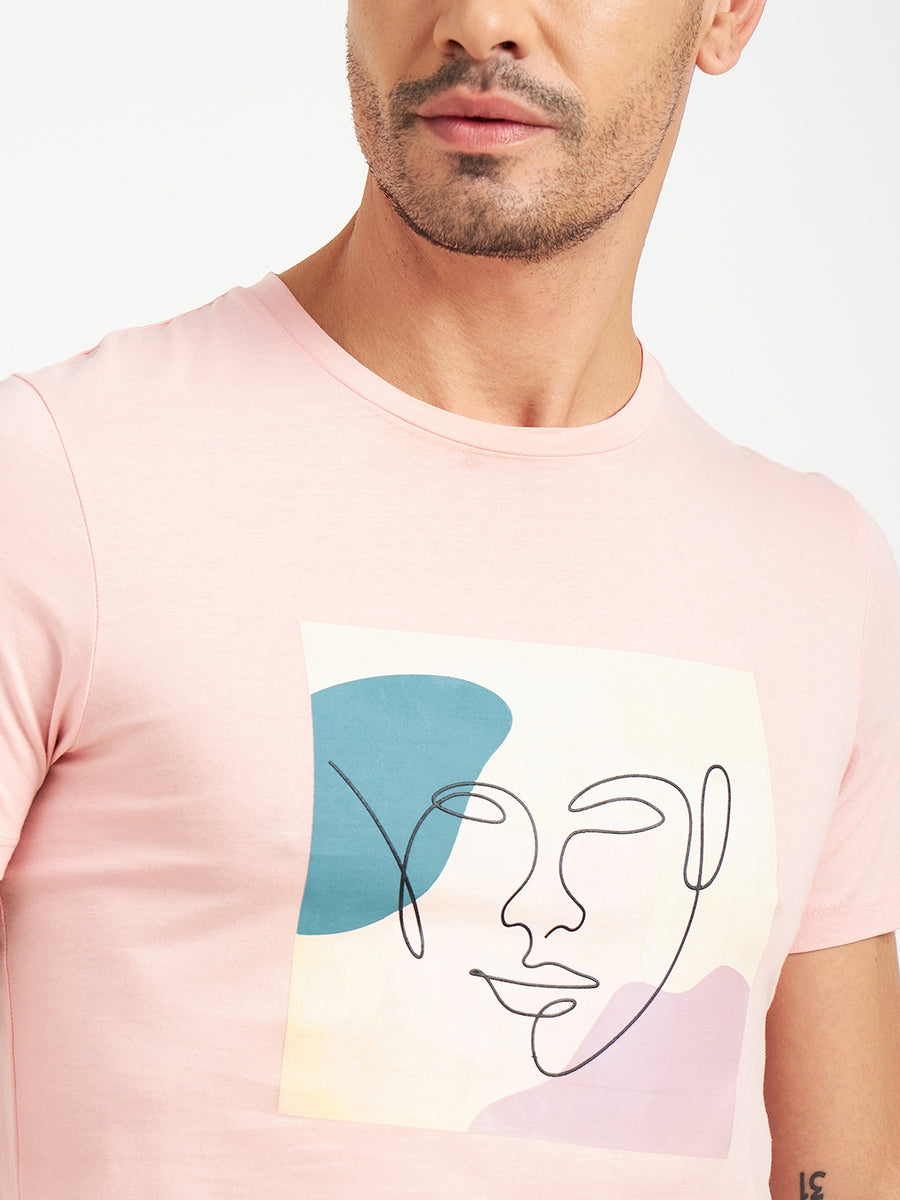 Camla Peach T- Shirt For Men