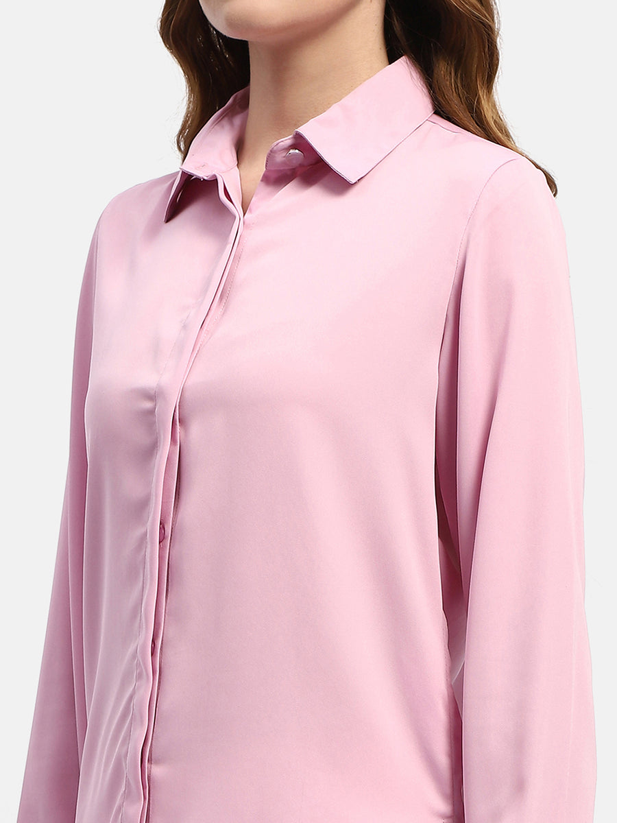 Madame Solid Pink Regular Shirt