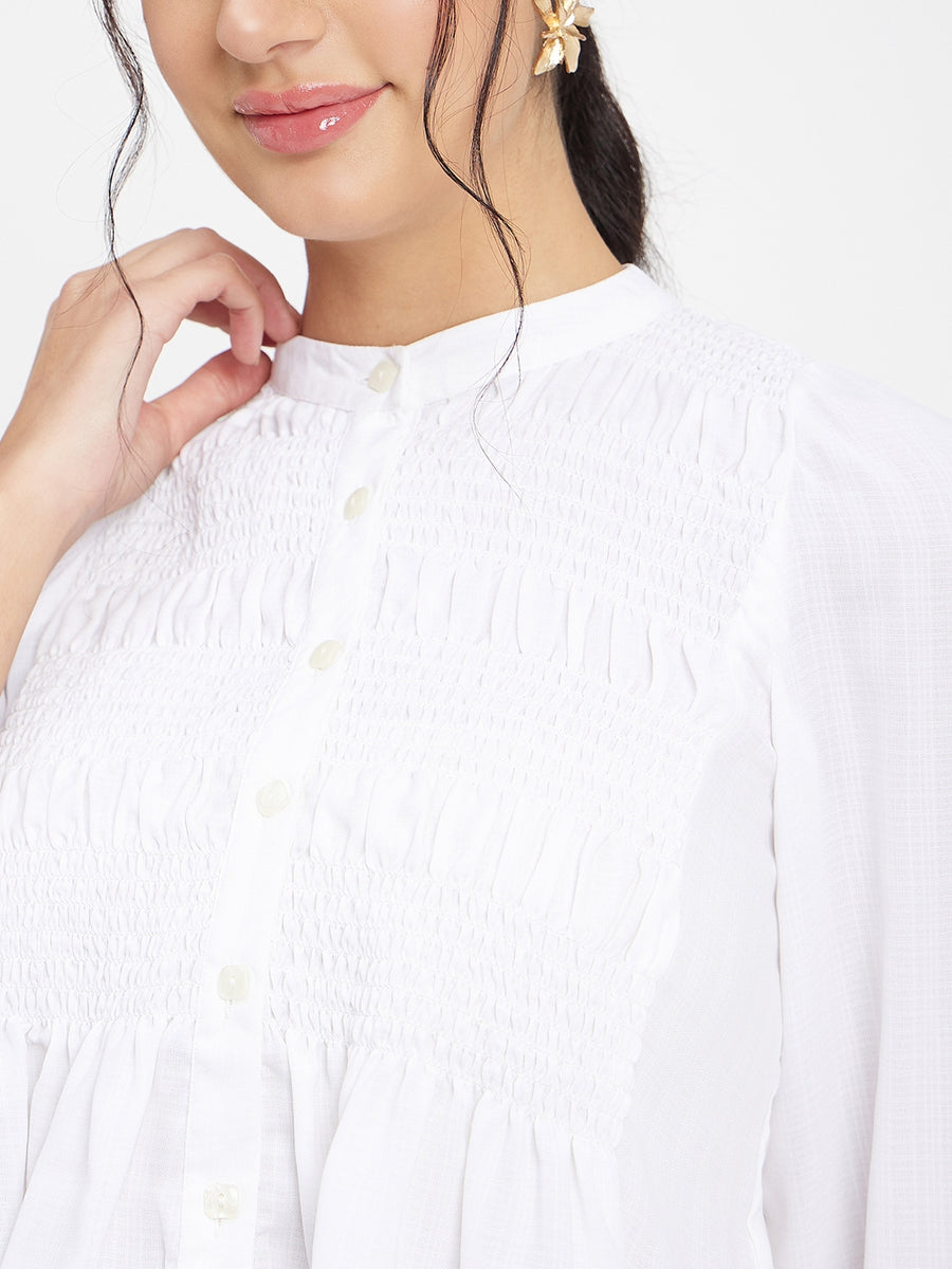Camla Barcelona White Solid Shirt