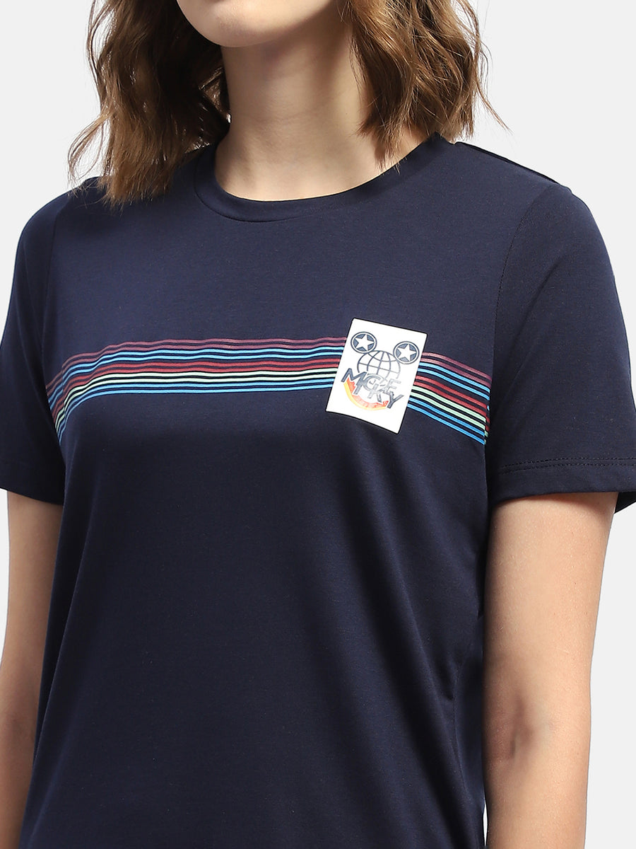 Msecret Striped T-shirt & Jogger Navy Blue Night Suit