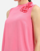 Madame Applique Adorned Fuschia Pink Shimmer Top