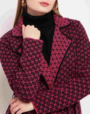 Camla Barcelona Logo Print Hot Pink Belted-Waist Shrug