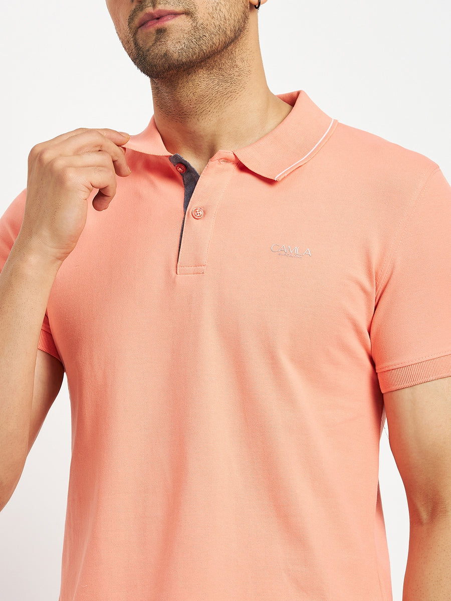 Camla Peach T- Shirt For Men