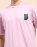 Camla Barcelona Solid Lilac Crew Neck T-Shirt