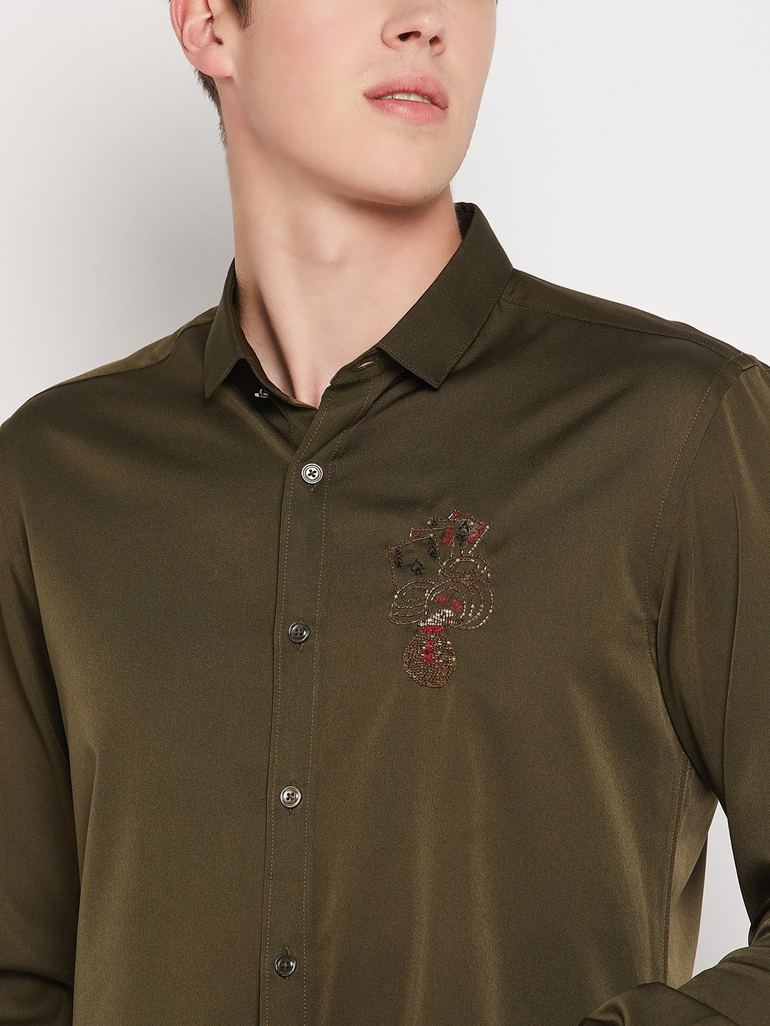 Camla Barcelona Military Green Shirt For Men