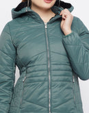 Madame Hooded Green Quilted Jacket