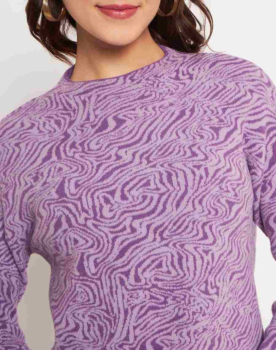 Madame Lilac Animal Print Sweater