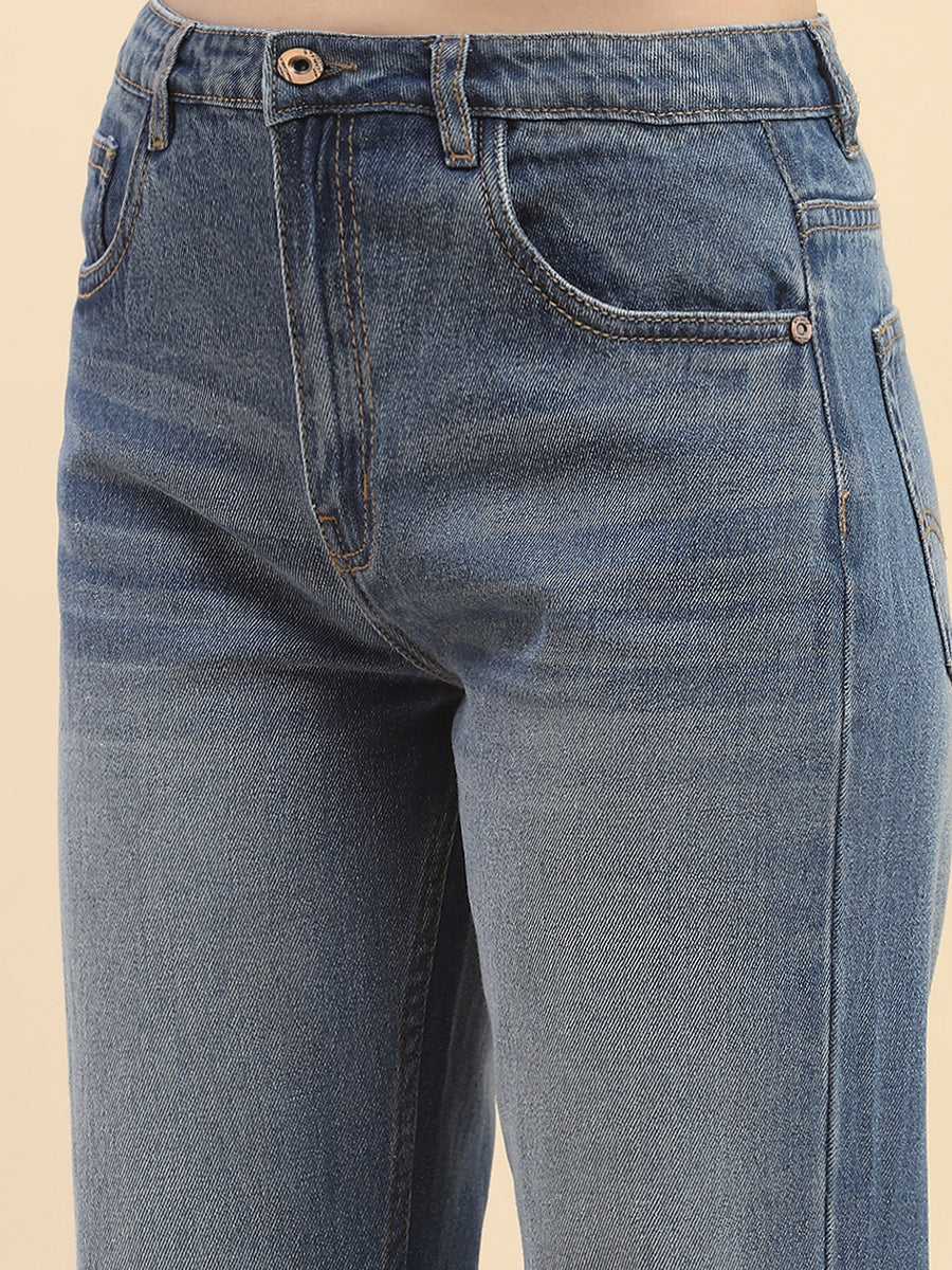 Camla Barcelona Low Rise Blue Straight Fit Jeans