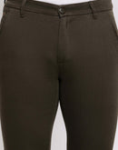 Camla Barcelona Tapered Fit Olive Green Trouser For Men