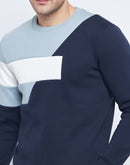 Camla Barcelona Men'S Colourblocked Navy Blue Sweatshirt