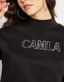 Camla Barcelona Logo Print Black Sweatshirt