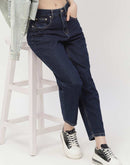 Madame Low Rise Dark Blue Mom Fit Jeans