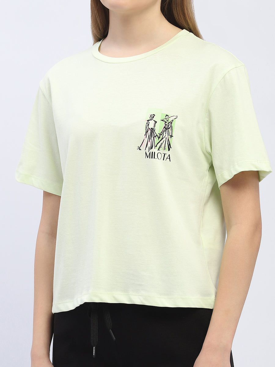 Madame Graphic Print Neon Green Regular T-shirt