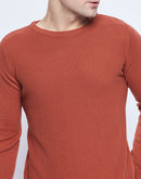 Camla Barcelona Crew Neck Blush Orange Sweater For Men