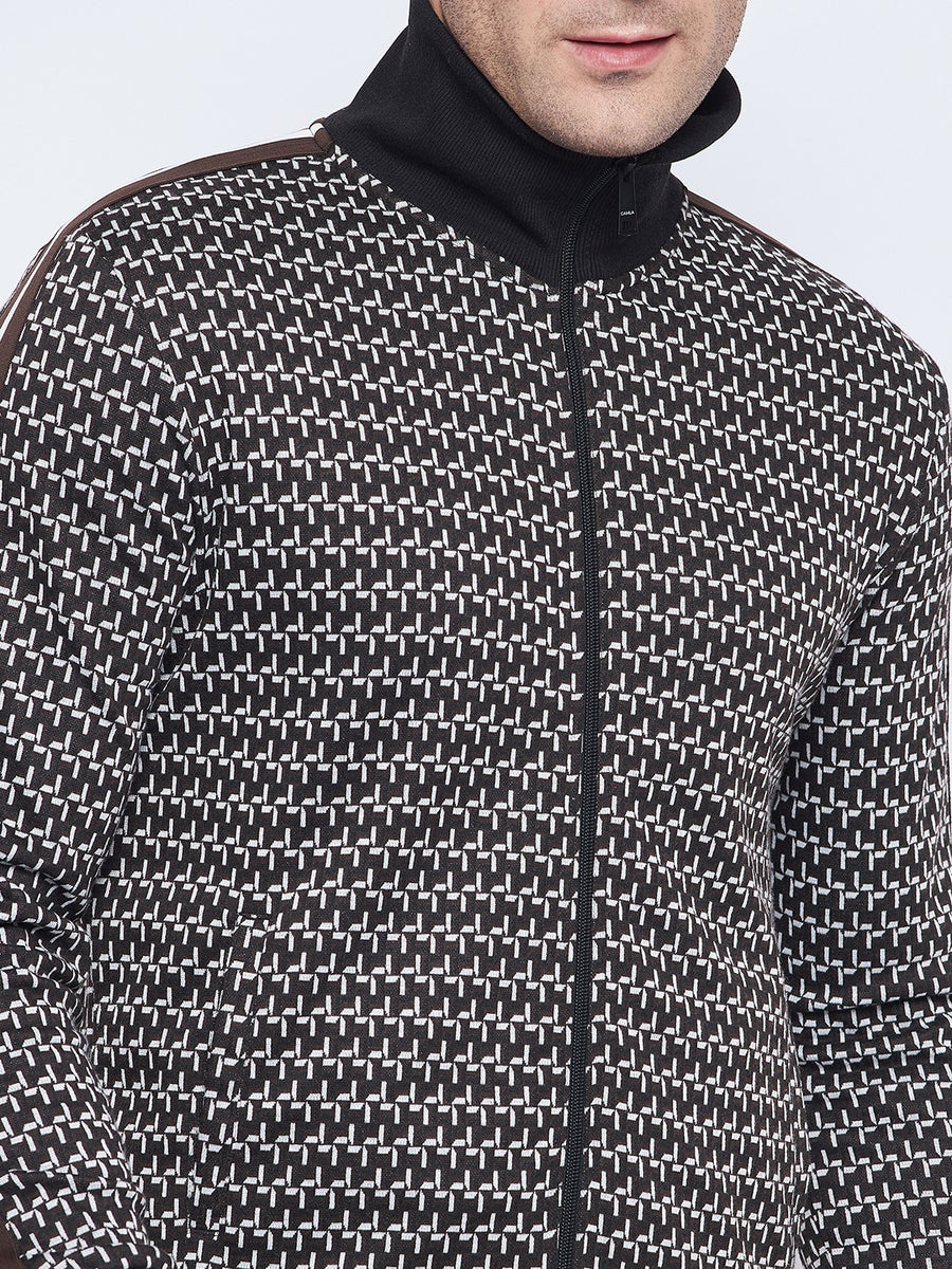 Camla Barcelona Geometric Print Black And White Tracksuit
