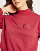 Camla Barcelona Logo Print Rust Red Sweatshirt