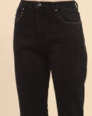 Camla Barcelona Embellished Black Straight Fit Jeans