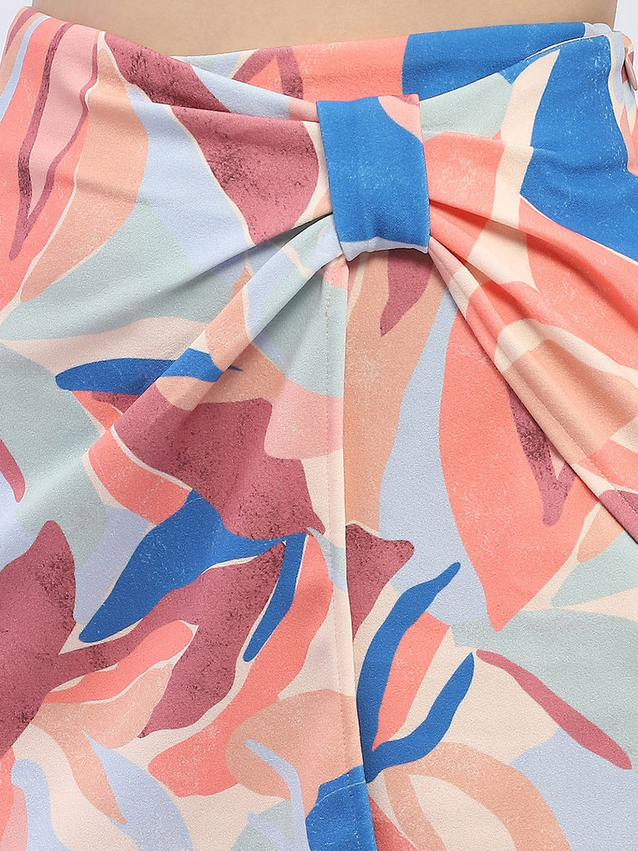 Madame Abstract Print Multi-colour Skirt