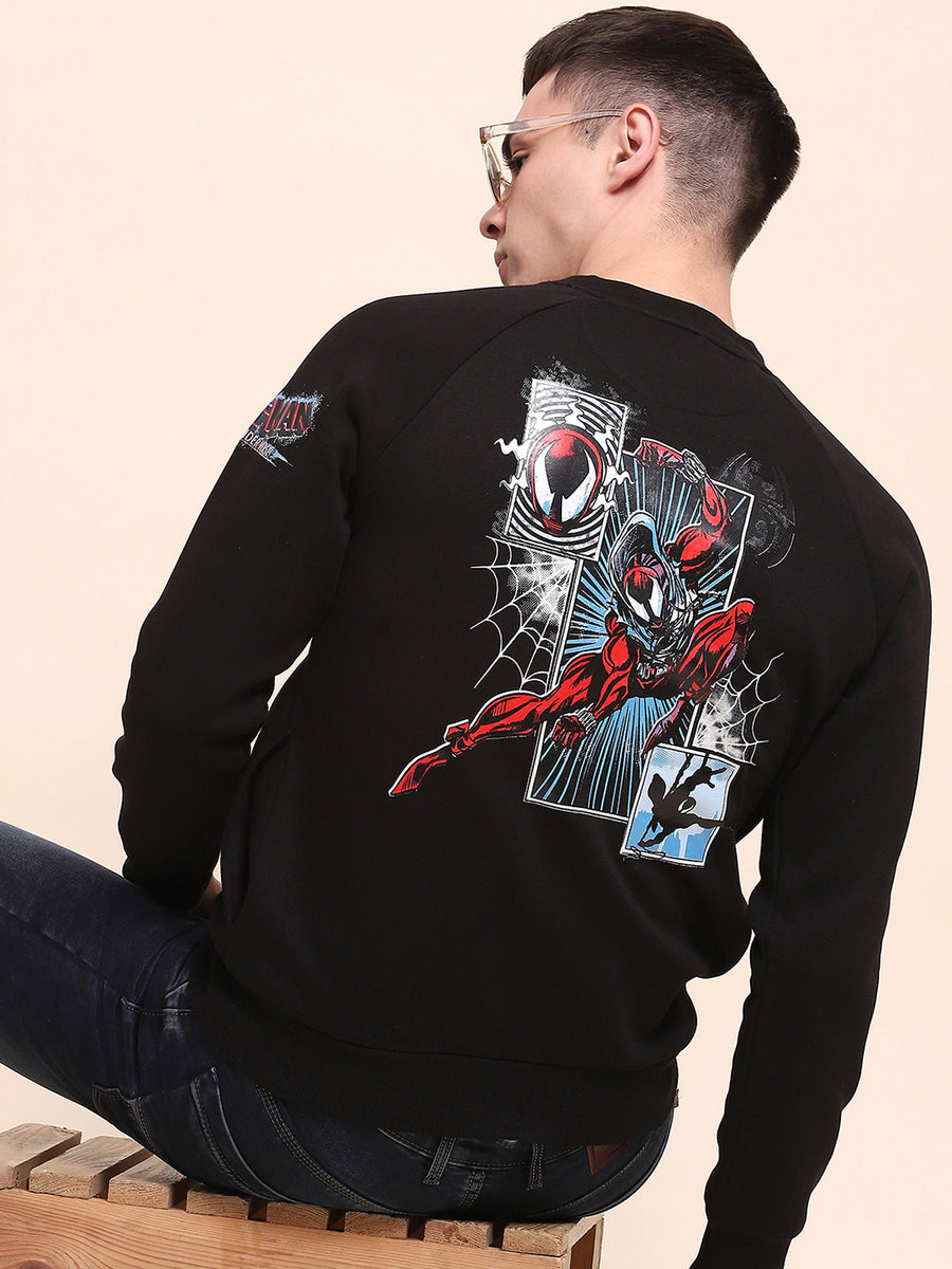 Camla Barcelona Graphic Printed Black Cotton Sweatshirt