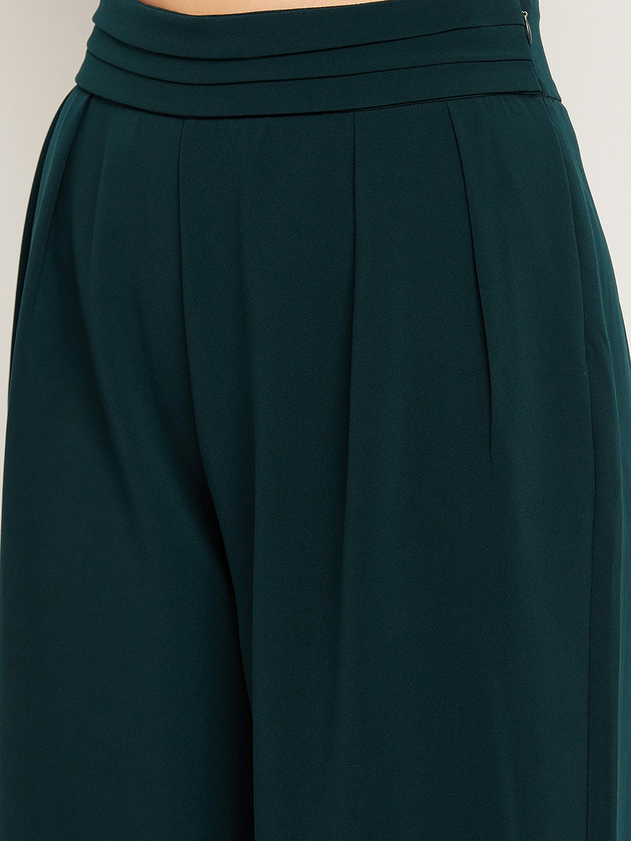 Camla Bottlegreen Trouser For Women