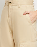 Madame Beige High-Rise Cargo Jeans