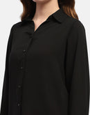 Madame Solid Black Regular Shirt