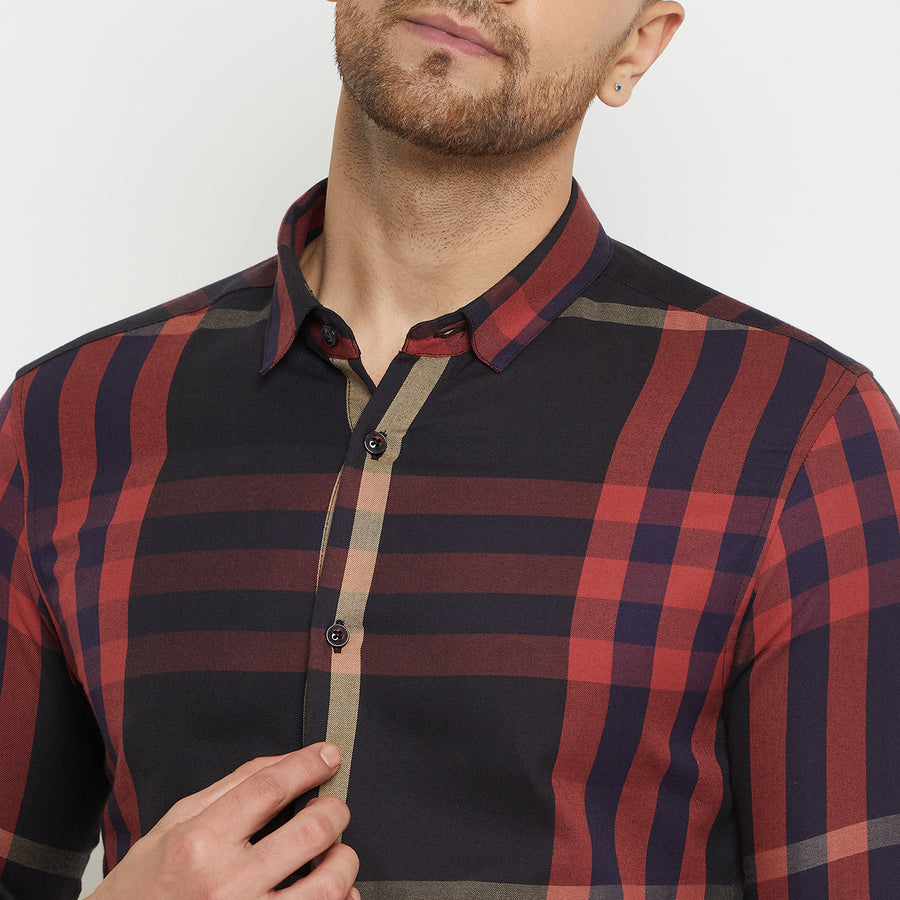 Camla Barcelona Chequered Black Shirt