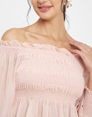 Camla Peach Solid Top For Women