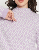 Madame Lilac Sweater with ribbed sleeves