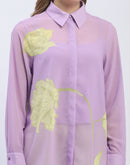 Madame Semi Sheer Lilac Floral Shirt