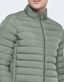 Camla Barcelona Olive Green Puffer Jacket For Men