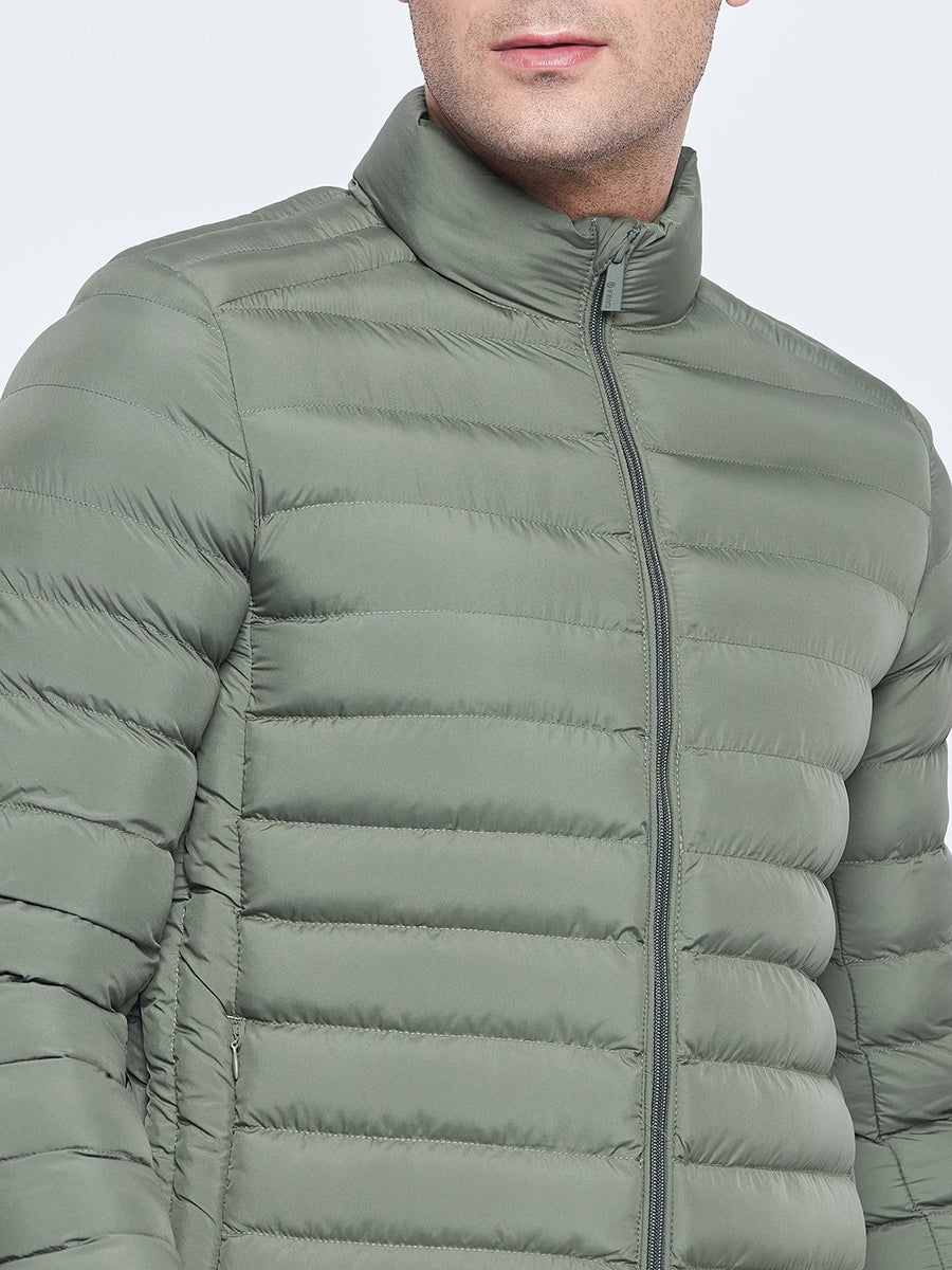 Camla Barcelona Olive Green Puffer Jacket for Men