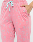 Msecret Graphic Print Aqua Blue and Pink Night Suit