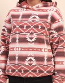 Camla Barcelona Aztec Print Hooded Brown Sweatshirt