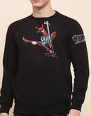 Camla Barcelona Graphic Printed Black Cotton Sweatshirt