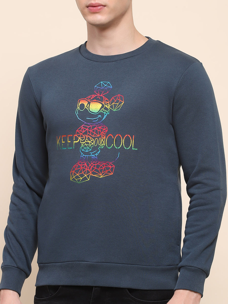 Camla Barcelona Disney Printed Teal Cotton Sweatshirt