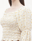 Madame Floral Off-White Smocked Top