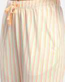 Msecret Striped Orange Two Piece Night Suit