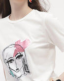 Madame Graphic Print White Regular T-shirt