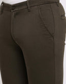 Camla Barcelona Tapered Fit Olive Green Trouser For Men