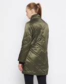 Camla Barcelona Quilted Olive Green Longline Jacket