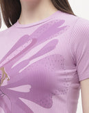 Madame Graphic Print Lilac Ribbed T-shirt