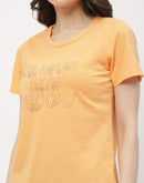 Msecret Typography Orange & Lilac Combo T-shirt