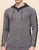 Camla Barcelona Color Blocked Anthra Hooded Sweater